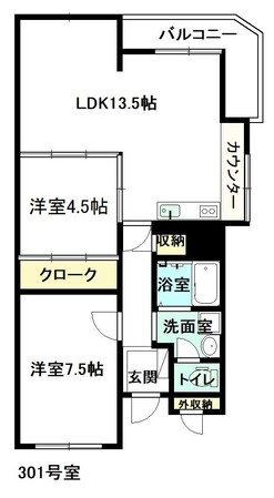 ヌーベル堀川の物件間取画像